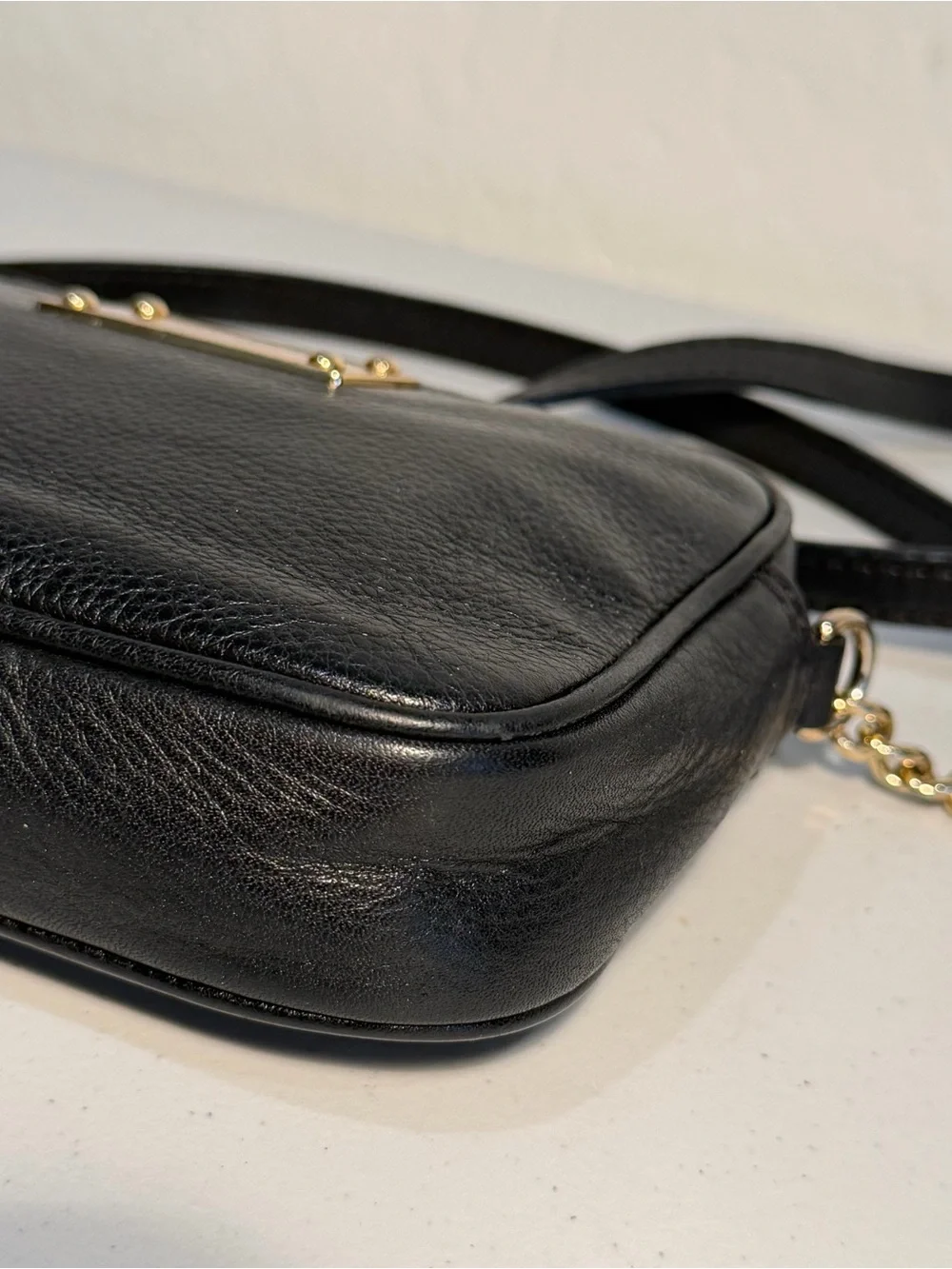 Michael Kors Black Pebbled Leather Mini Camera Crossbody Bag